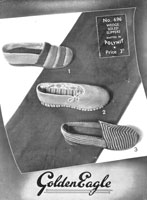 vintage ladies slipper knitting pattern from 1940s golden eagle 696