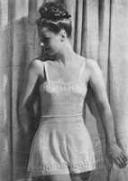 pretty vest and knicker set knitting pattern from just ofter the war to fit 32-35 inch bust