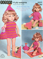 Vintage Patons doll knitting pattern