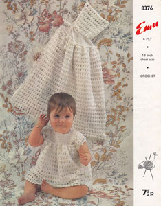 vintage christening robe and cape crochet patterns 1970s