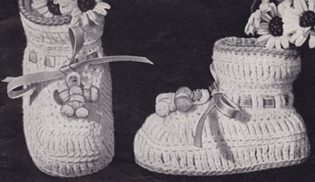 vingtage crochet pattern for baby bootees
