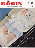 crochet baby matinee set pattern vintage