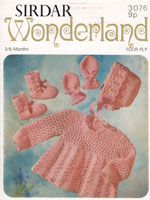 vintage baby crochet dress set pattern 1970