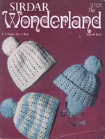 crochet pattern for baby hats vintage Sirdar