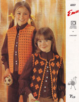 emu 6557 vintage girls waist coat crochet pattern 1970
