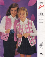 vintage girls waistcoat crochet pattern  emu6592