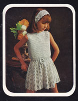 vintage girls dress crochet pattern 1970s