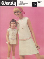 vintage ladies girls crochet dress pattern 1970 wendy977