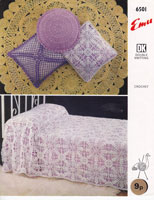 vintage crochet cushion covers and bedspread pattern 1970s