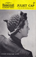vintage crochet hat pattern for 1940's