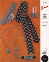vintage crochet pattern tie blet jewellry 1970