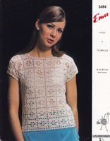 vintage ladies crochet summer top emu 2684 1969