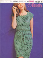 vintage crochet dress ladies 1968