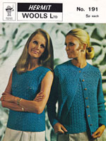 vintage ladies cardigan jumper crochet pattern 1970 hermit 191