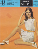 vintage crochet pattern ladies dress sirdar 5050