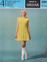 vintage crochet pattern ladies mini dress 1970s sirdar 5092
