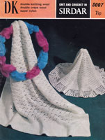 vintage sirdar shawl kniting pattern baby 3007