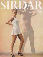 vintage ladies mini dress crochet pattern 1970 sirdar 28cr