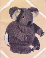 Retro Koala Bear tea cosy crochet pattern