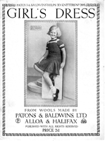 vintage girls dress knitting pattern from 1930s