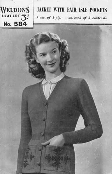 Vintage Ladies Fair Isle knitting patterns available from Fab40s.co.uk