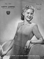 vintage ladies jumper knitting pattern 1940s