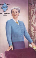 vintage ladies 1950s knitting pattern for fuller figure mature ladies cardigan 1950s