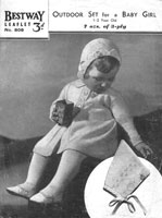 vintage baby pram set knitting pattern from 1940s