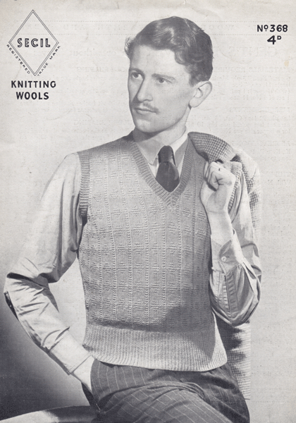 Vintage Mens knitting patterns available from Fab40s.co.uk