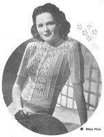 vintage ladies knitting pattern for a cardigan jumper from 1940s