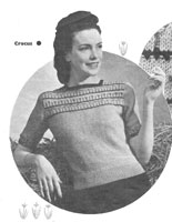vintage ladies knitting pattern fro a jumper from 1940s