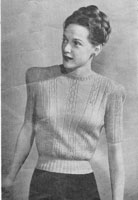 vintage ladies classic 1940s jumper knitting pattern