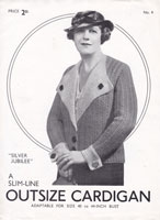 vintage ladies outsize 1920s knitting pattern 40-44 inch bust