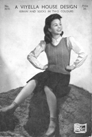 vintage tank top and sock knitting pattern for young lady from 1940s viyella 3570