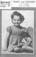 vintage girls dress from 1940s knitting pattern