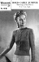 vintage ladies jumper knitting pattern from weldons 418 1940s