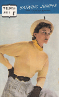 Great vintage ladies batwing jumper knitting pattern