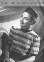 vintage ladies jumper knitting pattern 1940s