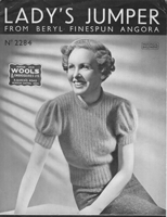 vintage ladies jumper knitting pattern 1930s