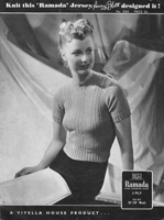 vintage ladies jumper knitting pattern 1930s