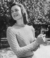 vintage ladies jumper knitting pattern from 1944