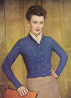 vintage ladies cardigan knitting pattrn from 1946