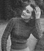 vintage ladies jumper knitting pattern from 1947