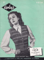 vintage ladies fair isle knitting pattern 1940s