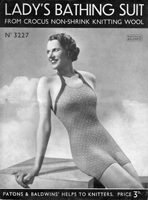 vintage ladies swim suit knitting pattern 1930s