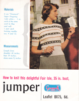 vintage ladies jumper knitting pattern with fair isle design