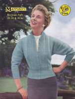 Great vintage ladies cardigan knitting pattern. Lovely style with wing collar and wide lace panels