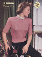 Fabulous vintage ladies short sleeved jumper knitting pattern