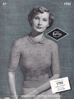 ladies jumper knitting pattern from 1940s