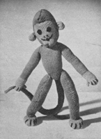 vintage monkey knitting pattern for toy 1950s knitting pattern